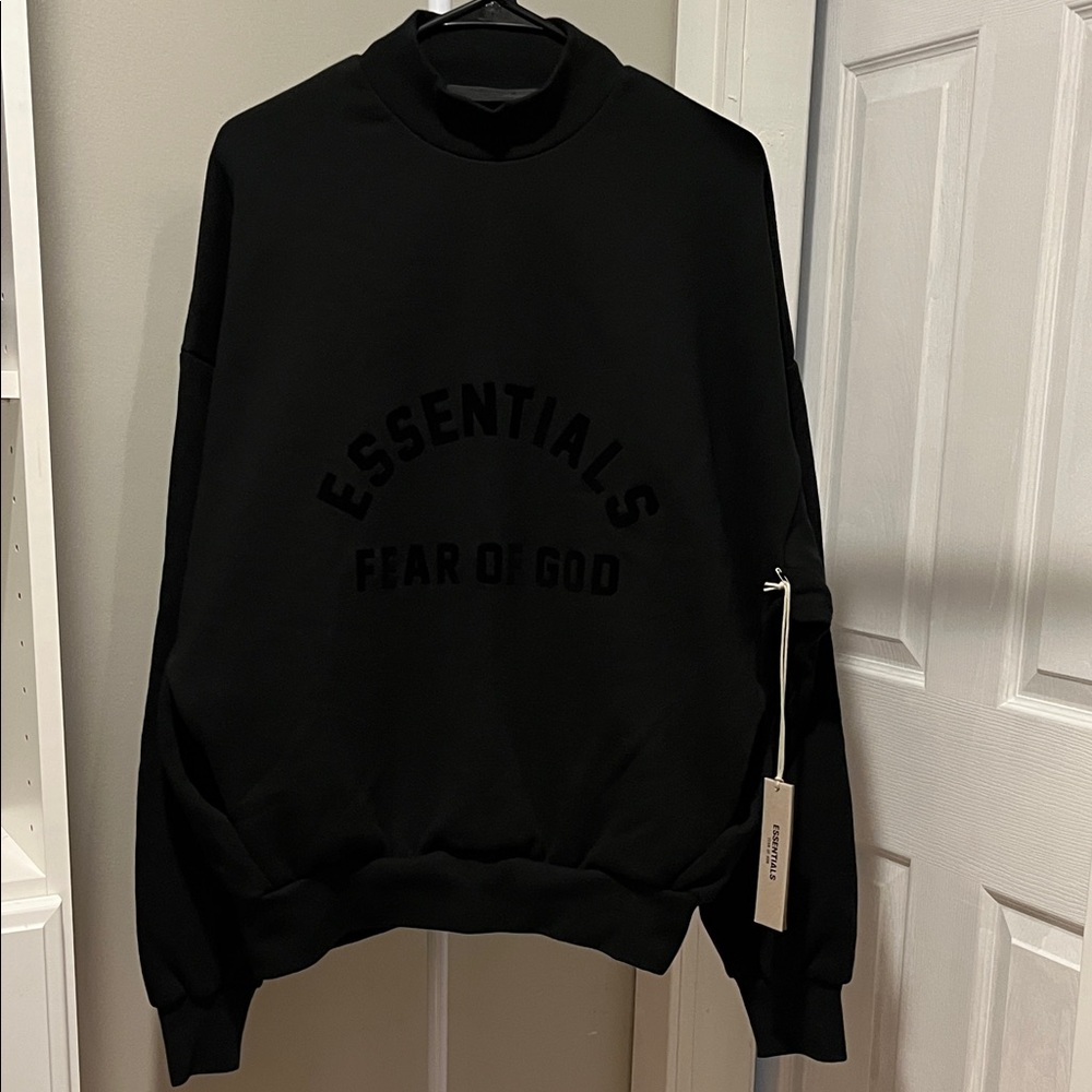 Fear of God Essentials Black Crewneck Sweater NWT
